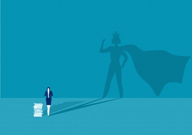 victoria-riess-hero-woman-doing-office-work-homework-alone-super-woman